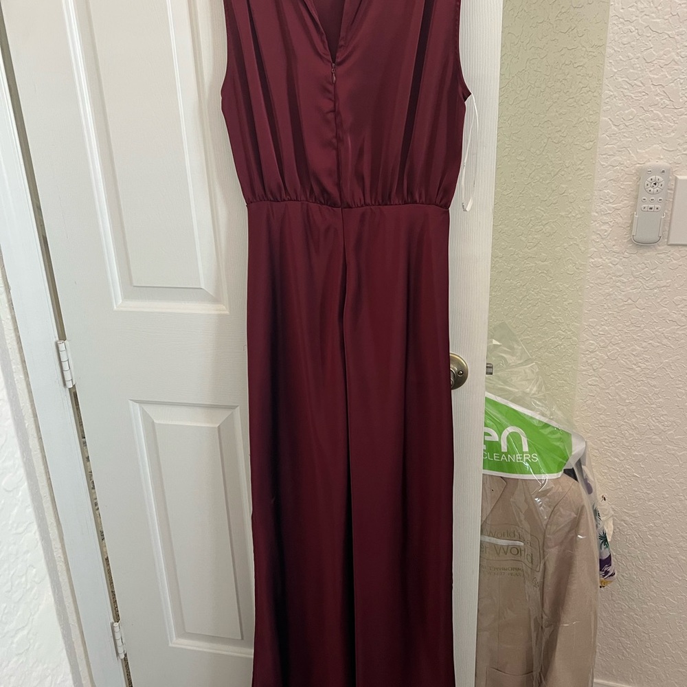 Lulus Plum Chiffon Sleeveless Mock Neck Maxi Dress